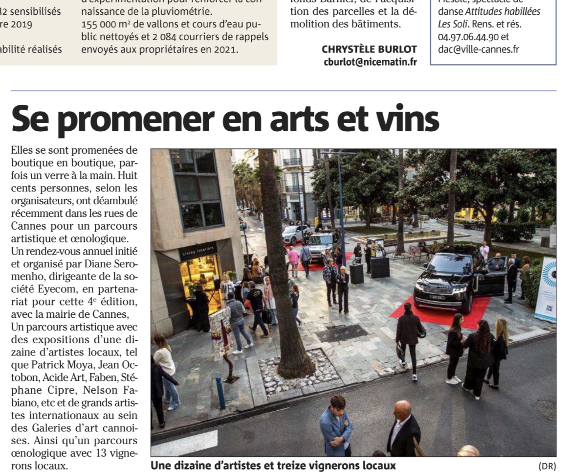 ARTICLE NICE MATIN -DIANE SEROMENHO -LART NOCTURNE CANNES